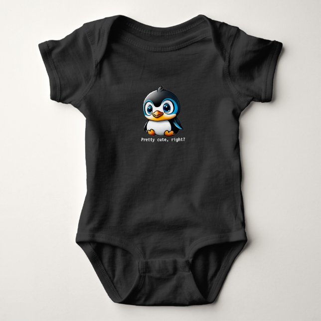Body Joli texte droit Petit dessin de pingouin (Devant)