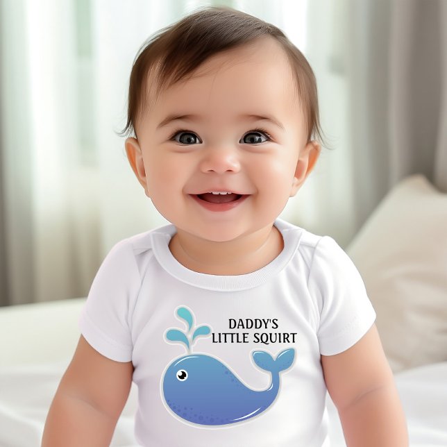 Body Jolie baleine bleue petit jet (Cute "Daddy's Little Squirt" infant bodysuit)