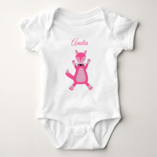Body Jolie Bébé Fille Renard Nom Personnalisé