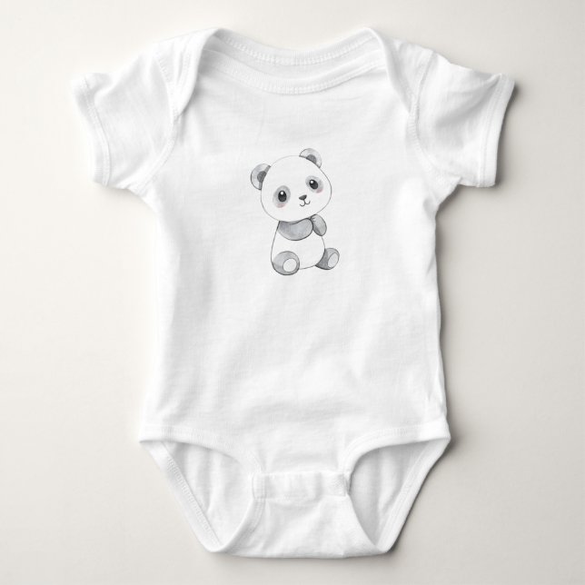 Body Jolie Bébé Panda Illustration Bébé Jersey Bodysuit (Devant)