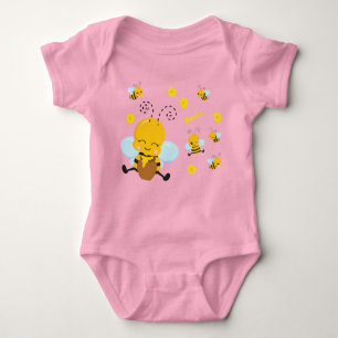 Body Jolie Bumble Bee avec Fleurs Rose