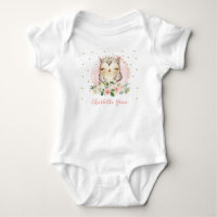 Jolie chouette bébé fille aquarelle rose rose pâle