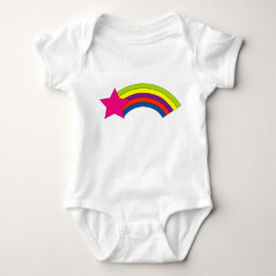 Body Jolie étoile filante rose couleur arc-en-ciel rétr
