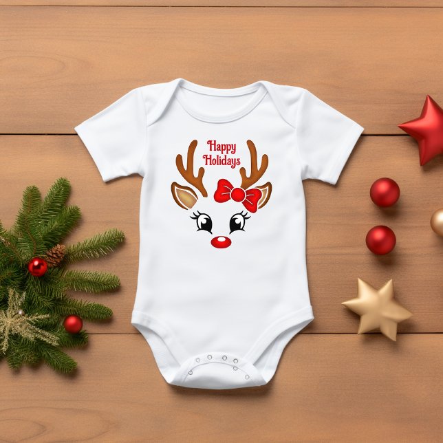 Body Jolie fille Reindeer Face De Joyeuses Vacances (Créateur téléchargé)