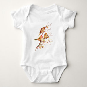 Body Jolie petite aquarelle Bruant Jardin Oiseaux