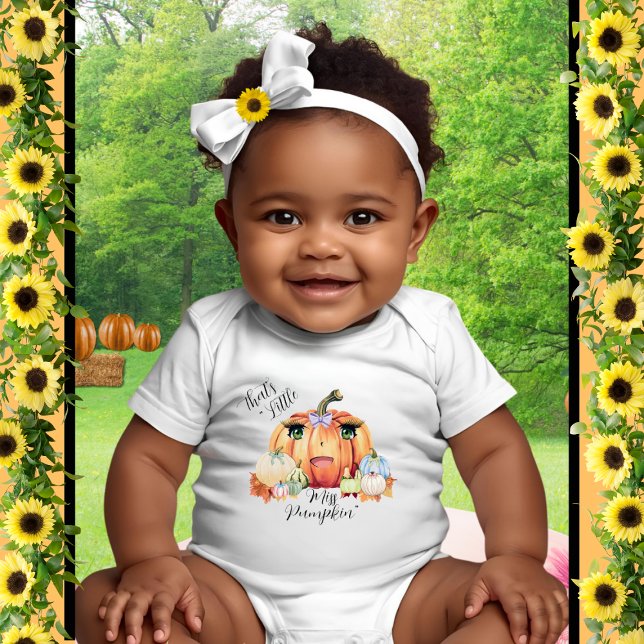 Body Jolie petite citation de citrouille visage d'anime (Cute and sassy "That's Little Miss Pumpkin" baby girl's one-piece bodysuit for fall and Thanksgiving)