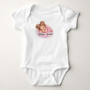Body Jolie petite fille endormie sur un nuage rose Art