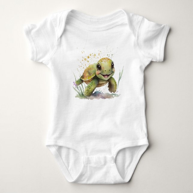 Body Jolie Tortoise Cheerful Bodysuit pour bébé (Devant)