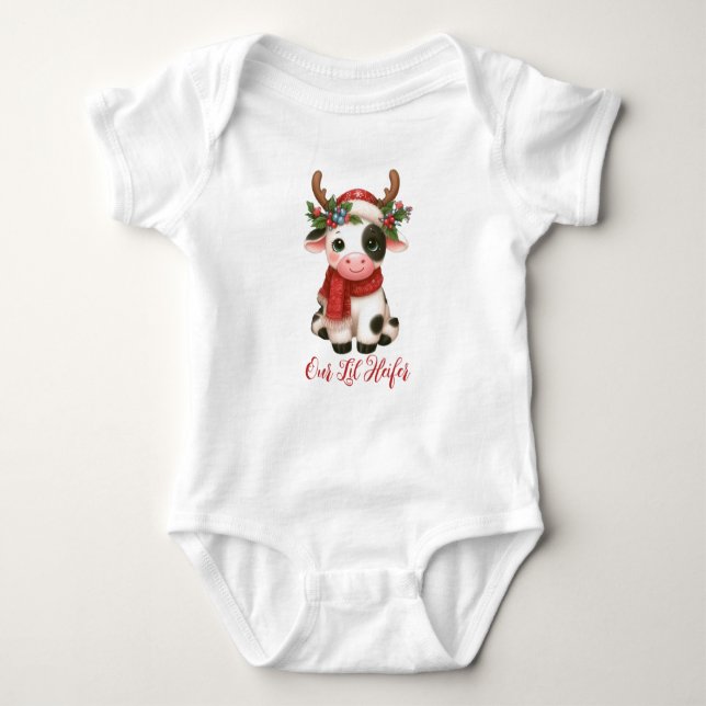 Body Jolie vache de Noël mignonne (Devant)