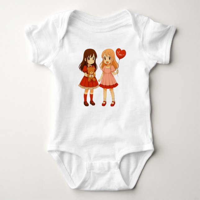 Body Jolies filles d'anime pour la Saint-Valentin (Devant)