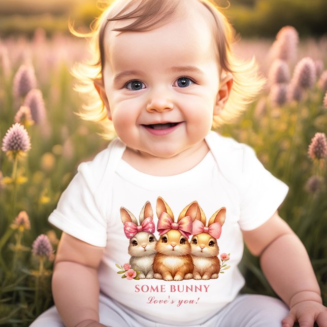 Body Jolies filles lapins Pâques Printemps (Cute Happy Bunny Girls Easter Spring Baby Bodysuit)