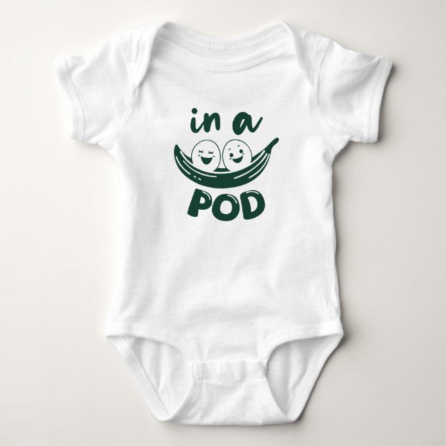 Body Jolis jumeaux deux petits pois dans une cosse  (Devant)