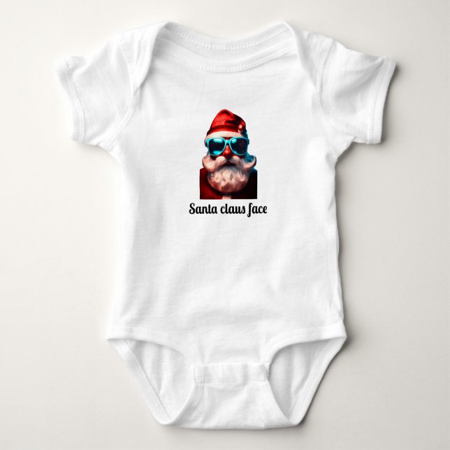 Body Jolly Santa Claus Visage Design Tee - Festive Chri (Devant)