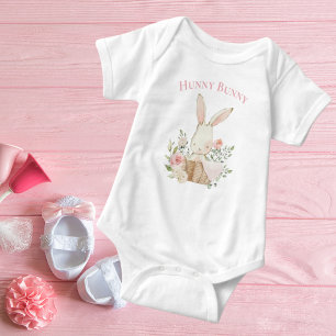 Body Jote Hunny Lapin Typographie Lapin Rose fille rose
