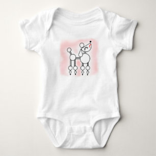 Body Jouet blanc Poodle Bodysuit bébé et une pièce