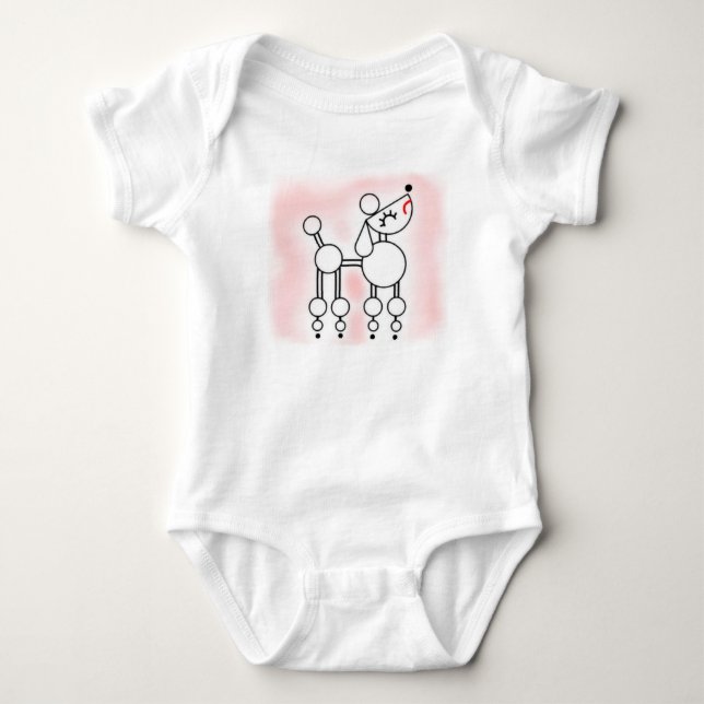 Body Jouet blanc Poodle Bodysuit bébé et une pièce (Devant)