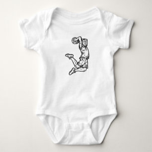 Body Joueur de basket-ball faisant Slam Dunk Dark Desig