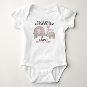 Body Jour des Mères mignonne Cadeau maman et bébé éléph