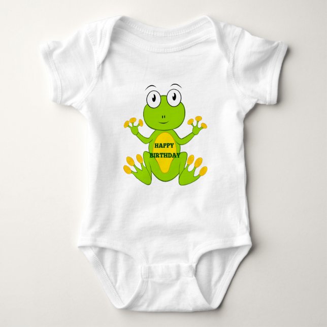 Body Joyeuse grenouille verte d'anniversaire (Devant)
