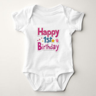 Body Joyeux 1er Anniversaire - Colorful Rose Design