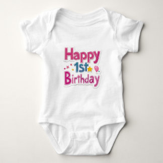 Body Joyeux 1er Anniversaire - Colorful Rose Design