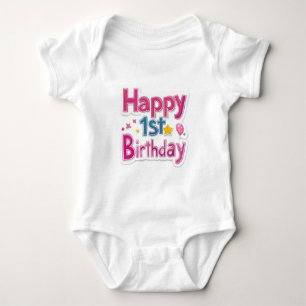 Body Joyeux 1er Anniversaire – Conception Rose Mignonne