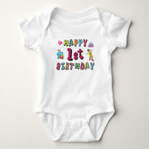 Body Joyeux 1er anniversaire pour les enfants de 1 an