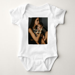 Body Joyeux 2ème anniversaire enfants bébé mère jaune g
