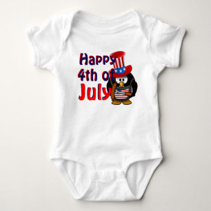 Body Joyeux 4 juillet Mignon Manchot Patriotique