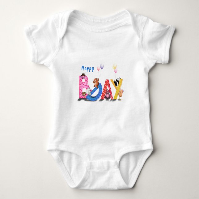 Body Joyeux Anniversaire Bodysuit bébé Bears Party (Devant)