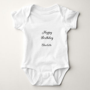 Body Joyeux anniversaire fond bleu nom stylé élégant