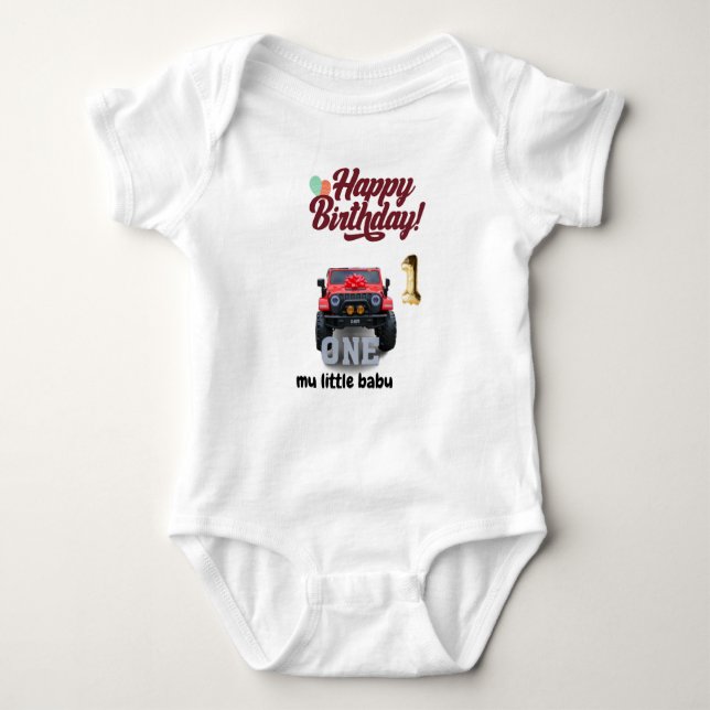 Body "Joyeux Anniversaire Little One - Coussin personna (Devant)