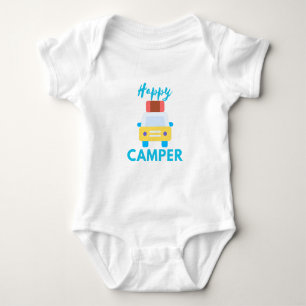 Body Joyeux Camper avec voiture jaune/blanc avec bagage