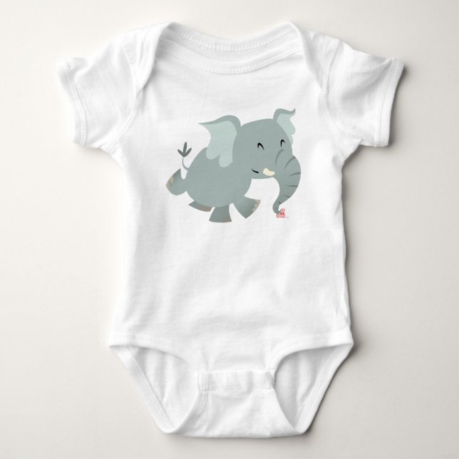 Body Joyeux Cartoon Eléphant Vêtement bébé (Devant)