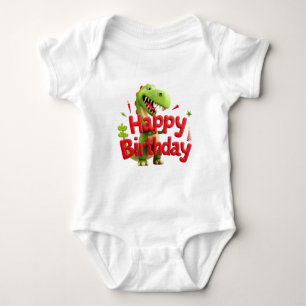 Body Joyeux Dinosaure d'anniversaire - Chemise Dino Ver
