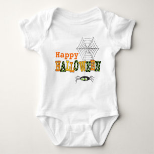 Body Joyeux Halloween avec mignon araignée et Web