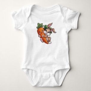 Body Joyeux lapin avec une carotte géante