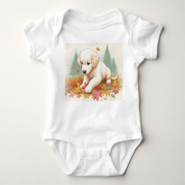 Body Joyeux Marionnette Golden Retriever en Feuille (Devant)