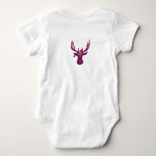 Body Joyeux New year Deer Baby Jersey Bodysuit, Blanc (Dos)
