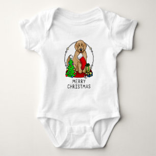 Body Joyeux Noël 2 Goldendoodle (rouge doré) mignonne