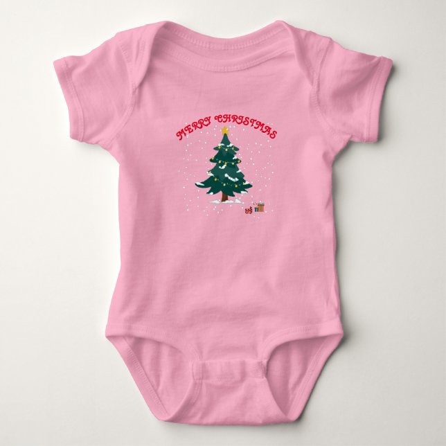 Body Joyeux Noël Bébé Rose (Devant)