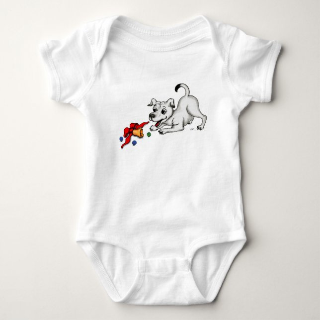 Body Joyeux Noël ! Chiot avec Bell et Ball (Devant)