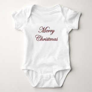 Body Joyeux Noël festif en écriture rouge pailletée
