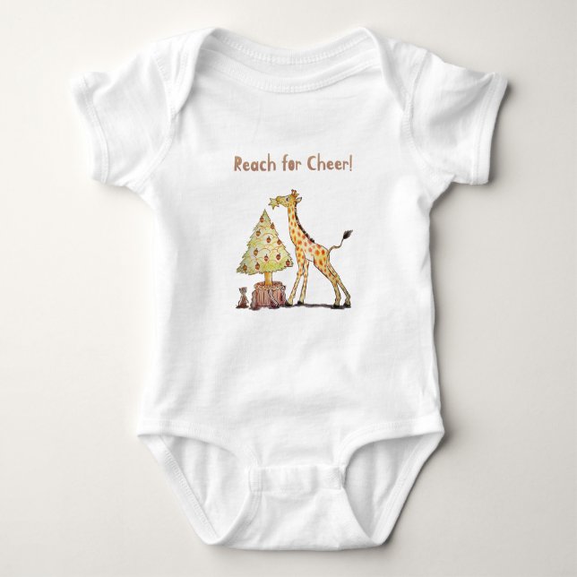 Body Joyeux Noël Girafe – Art Dessiné à la Main (Devant)
