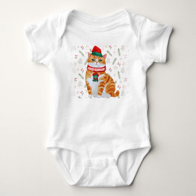 Body Joyeux Noël Happy Chat Bodysuit - Design unique (Devant)