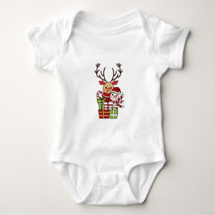 Body Joyeux Noël mignon dessin animé rennes bonhomme de