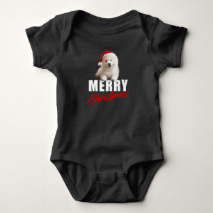Body Joyeux Noël Samoyé Chien avec chapeau de Père Noël