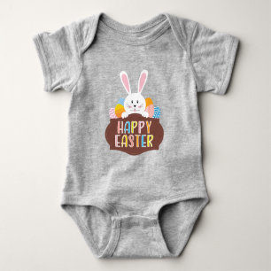 Body Joyeux oeufs colorés de lapin de Pâques