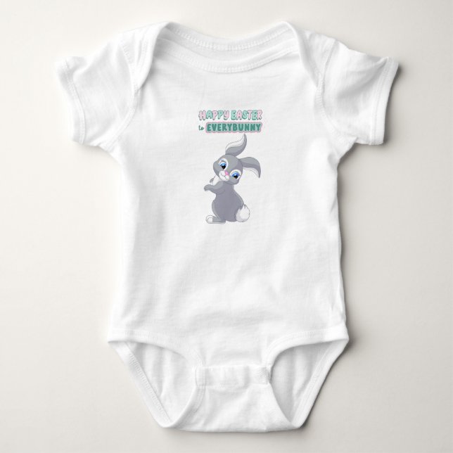 Body Joyeux Pâques Chaque Bunny Baby Bodysuit (Devant)
