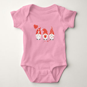 Body Joyeux Valentin Gnomes Rouge Rose